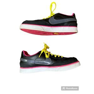 Women' Nike Sweet Ace Black White Yellow Pink Low Top Lace Up Sneakers Size 8